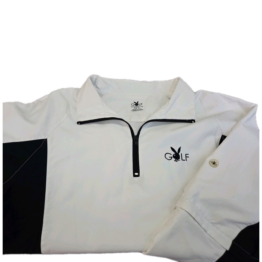 MENS ALL WEATHER TECH JACKET PLAYBOY GOLF PULLOVER ZIP NECK POLYESTER